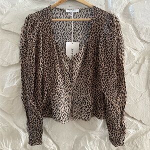 Frame Leopard Print Blouse XS